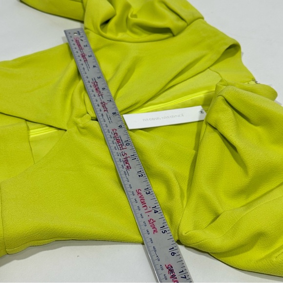 Jonathan Simkhai Kayleigh Cutout Crepe Mini Dress Lime Yellow - Picture 14 of 16